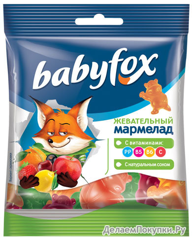 Мармелад «Babyfox» жевательный, с соком ягод и фруктов