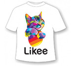 Подростковая футболка Лайки котенок