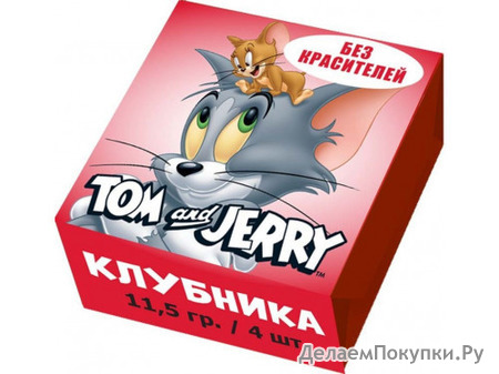 Жевательные конфеты "Tom and Jerry" со вкусом Клубники 11,5гр  / Словения/