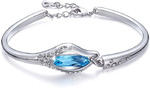 KAMLE Swarovsk Crystals Bangle Bracelet Adjustable Link for Girl & Women with Gift Box