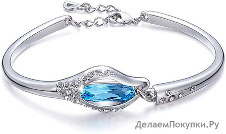 KAMLE Swarovsk Crystals Bangle Bracelet Adjustable Link for Girl & Women with Gift Box