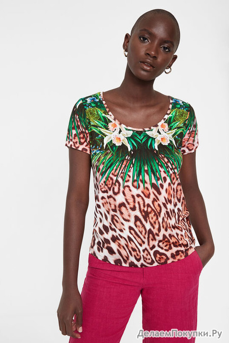 Camiseta multicolor animal print