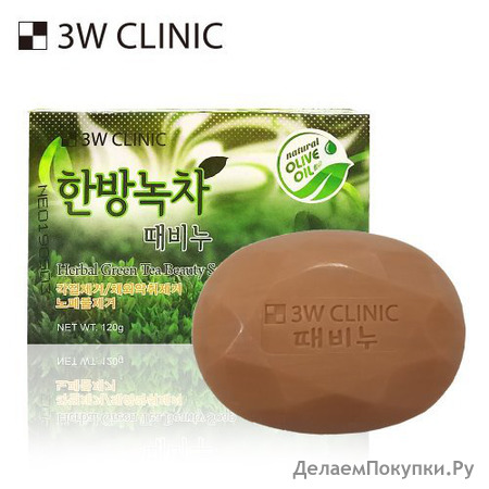 3W CLINIC     Dirt Soap Green Tea, 150 