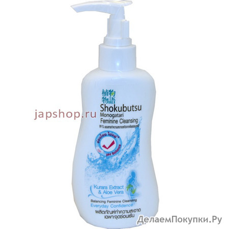 Shokubutsu Гель для интимной гигиены, Курара и Алоэ Вера, 150 мл
