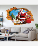 Наклейка интерьерная винил 3D "Санта Клаус и Олень" 9046362
