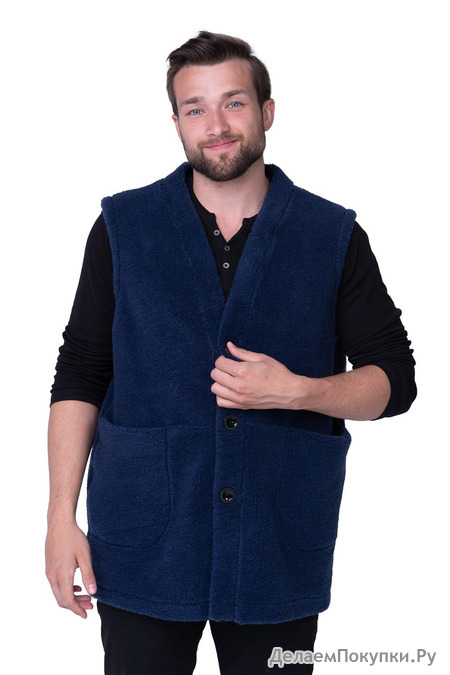 ЖИЛЕТ MEN VEST WOOL ЦВЕТ ИНДИГО р-ры 40-66