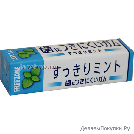 Lotte Free Zone Gum Жевательная резинка, вкус мяты, пластинки, 25,2 гр