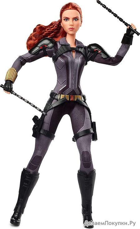 Barbie Marvels Black Widow Doll, 11.5-in, Poseable with Red Hair, Wearing Armored Bodysuit and Boots, Gift for Collectors [Amazon Exclusive]
