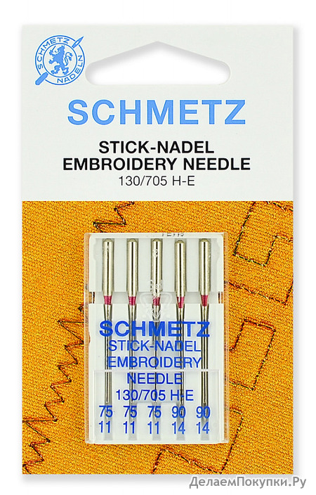    Schmetz 130/705H-E  75(3),90(2), .5 