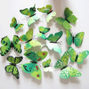 Набор декоративных 3D бабочек 12 шт (зелёные)