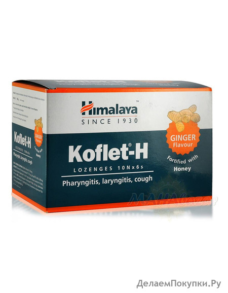        -, 60 ,  ; Koflet-H Ginger and Honey, 60 pcs, Himalaya