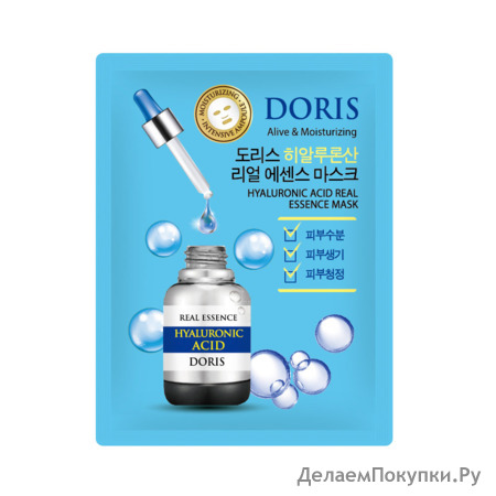  | DORIS       HYALURONIC ACID Real Essence Mask, 10 *25 