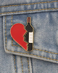 Металлический значок "Сердце и Вино" (2 шт.)