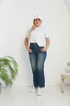 Стильные джинсы-клеш с рваными коленями(54-66)