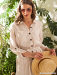 Платье-рубашка из легкой вискозы с лайоселлом Цвет: кремовый Артикул: D22.479