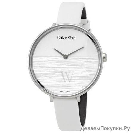 Calvin Klein K7A231L6 Women's Rise Leather White Dial Watch
