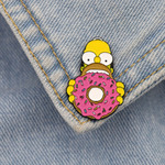 Металлический значок "Гомер с пончиком"