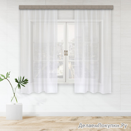 ХИТ ПРОДАЖ КОМПЛЕКТ ШТОР ВУАЛЬ 100*180 2ШТ. БЕЛЫЙ
