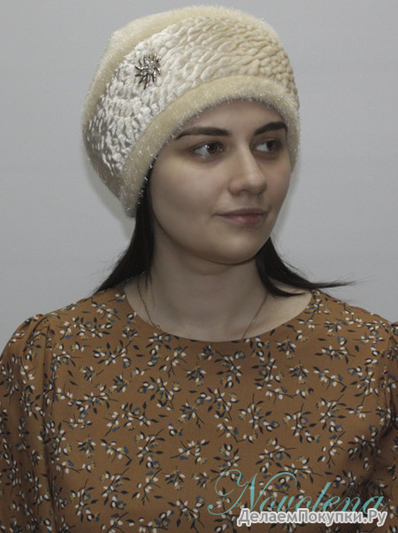 Шапочка Жаклин (нерпа с каракулем)