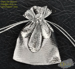 Подарочный мешочек из серебристой парчи - для серёжек, колец