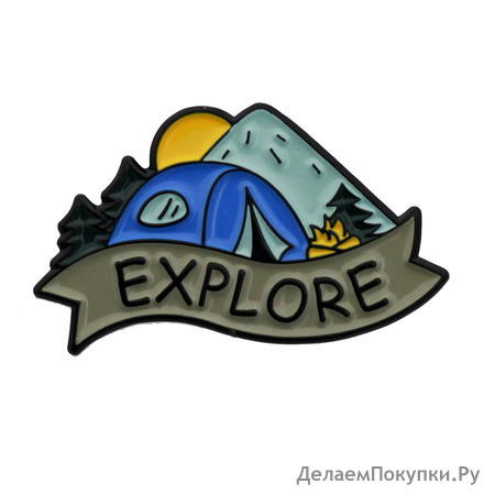 Металлический значок "Explore"