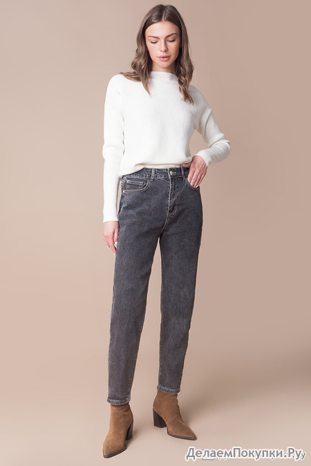 Эластичные джинсы mom-fit Цвет: серый Артикул: D54.212 Размер 46 (подойдет на 46-48