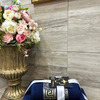 Комплект махровых полотенец с вышивкой Греция темно-синий (упаковка 3шт)