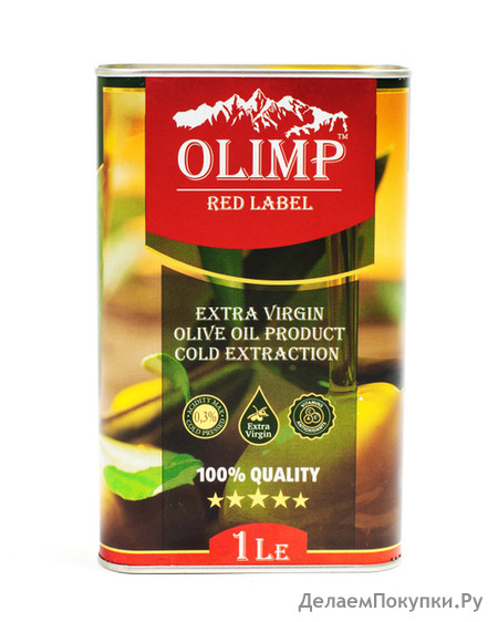 Масло оливковове нерафинированное Olimp Red Label Extra Virgin 1л Греция